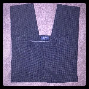 Navy Blue Patterned Dress Pants